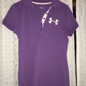 Under Armour Sz L Purple polo shirt